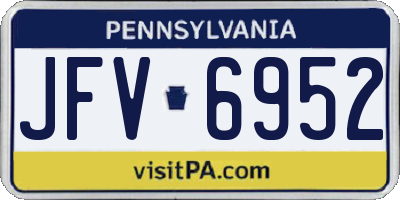 PA license plate JFV6952