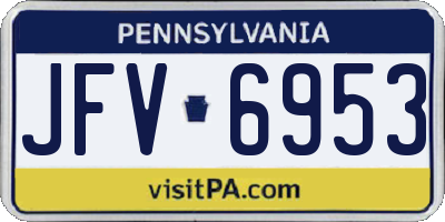 PA license plate JFV6953