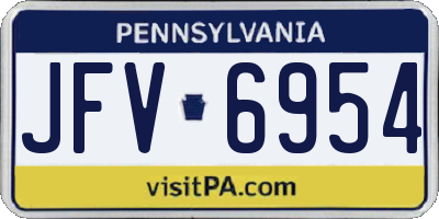 PA license plate JFV6954