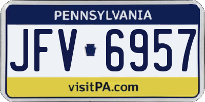 PA license plate JFV6957