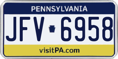 PA license plate JFV6958
