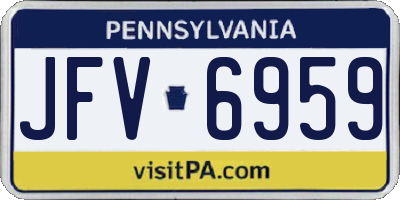 PA license plate JFV6959