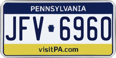 PA license plate JFV6960