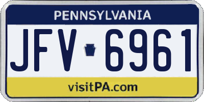 PA license plate JFV6961