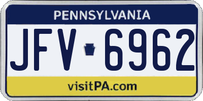 PA license plate JFV6962