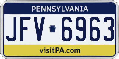 PA license plate JFV6963