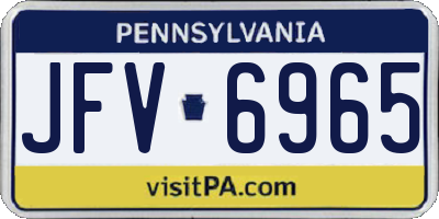 PA license plate JFV6965