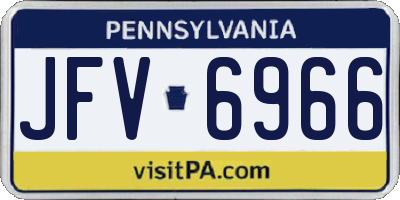 PA license plate JFV6966