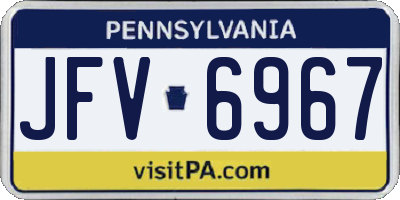 PA license plate JFV6967