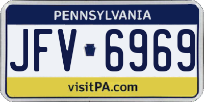 PA license plate JFV6969