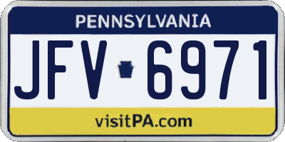 PA license plate JFV6971