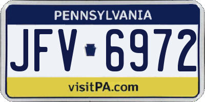 PA license plate JFV6972
