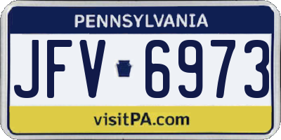 PA license plate JFV6973