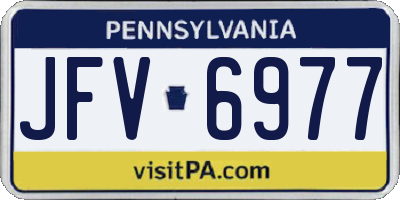PA license plate JFV6977