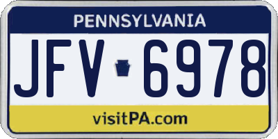 PA license plate JFV6978