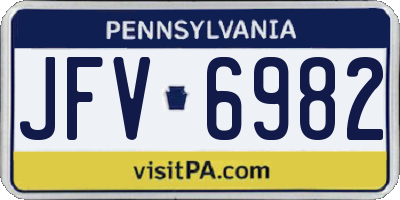 PA license plate JFV6982