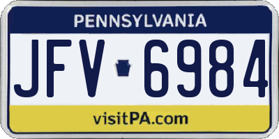 PA license plate JFV6984