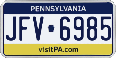 PA license plate JFV6985