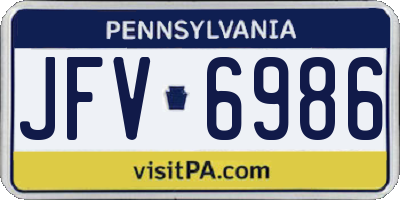 PA license plate JFV6986