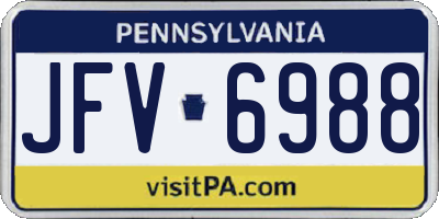 PA license plate JFV6988