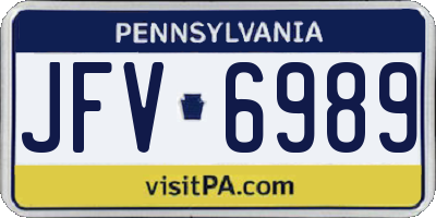 PA license plate JFV6989