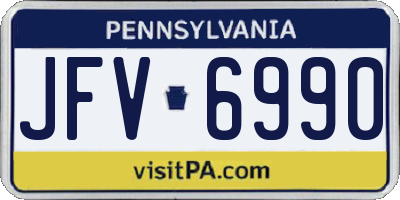 PA license plate JFV6990