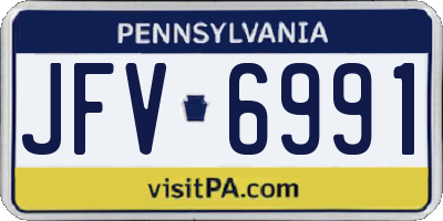 PA license plate JFV6991