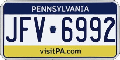 PA license plate JFV6992