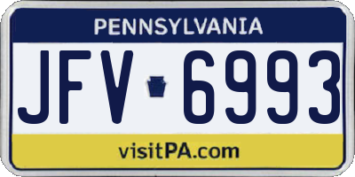 PA license plate JFV6993