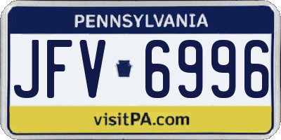 PA license plate JFV6996