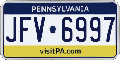PA license plate JFV6997