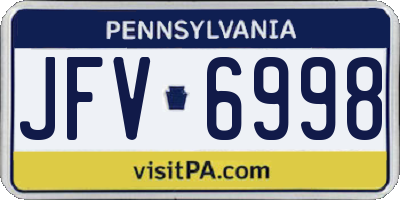 PA license plate JFV6998