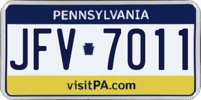 PA license plate JFV7011