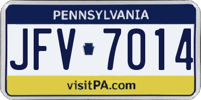 PA license plate JFV7014