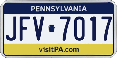 PA license plate JFV7017