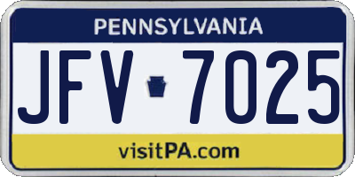 PA license plate JFV7025