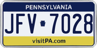 PA license plate JFV7028