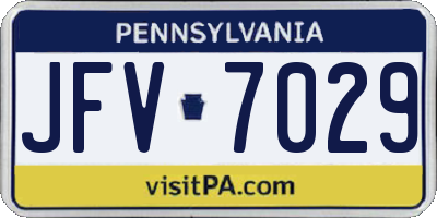 PA license plate JFV7029