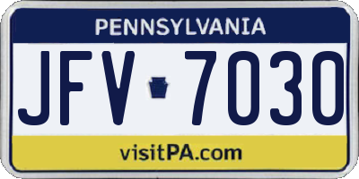 PA license plate JFV7030