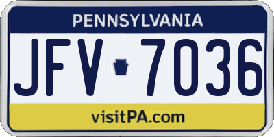 PA license plate JFV7036