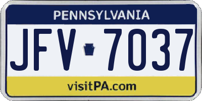 PA license plate JFV7037