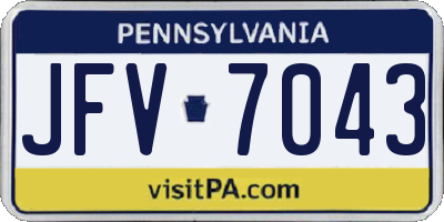 PA license plate JFV7043