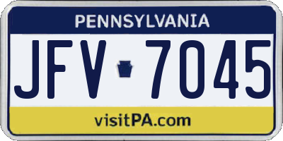 PA license plate JFV7045