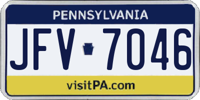 PA license plate JFV7046