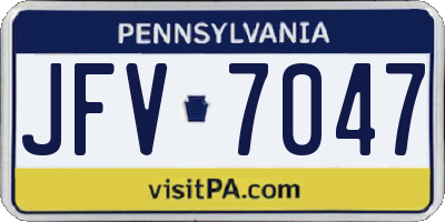 PA license plate JFV7047