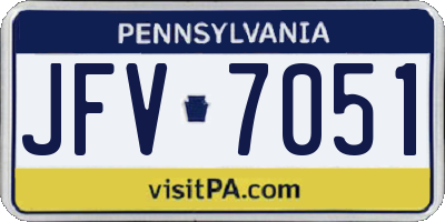 PA license plate JFV7051