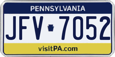 PA license plate JFV7052