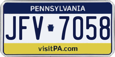 PA license plate JFV7058