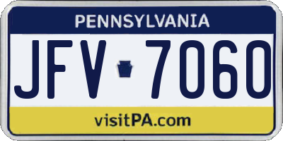 PA license plate JFV7060