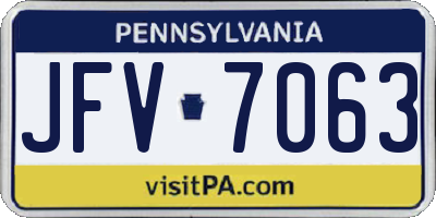 PA license plate JFV7063
